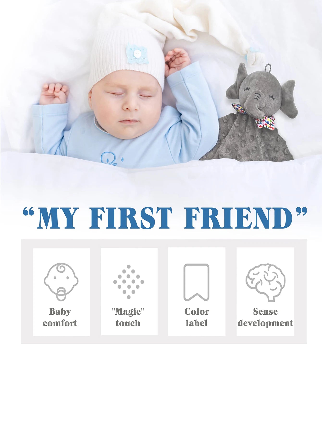 Elephant Baby Comforter Blanket Soft Sleeping Towel Toy