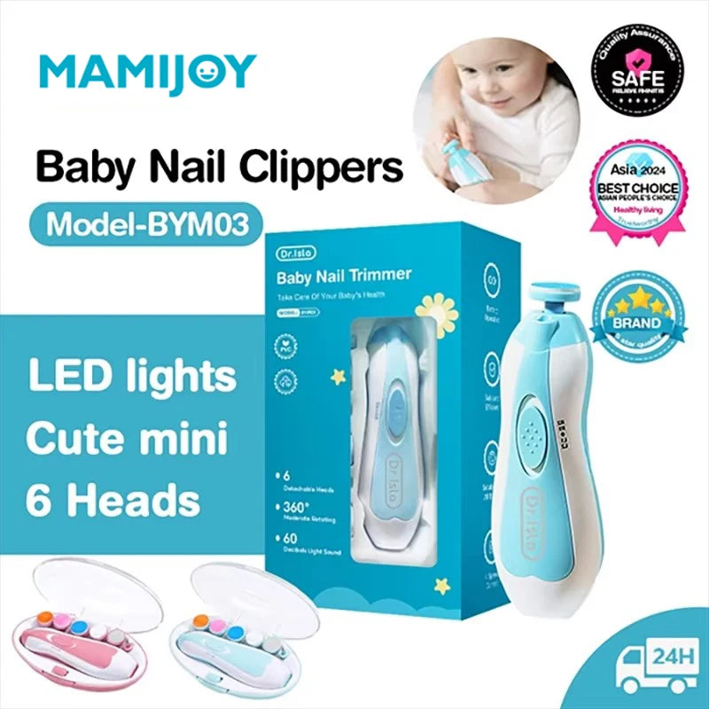 MamiJoy Electric Baby Nail Clipper Led Light Trimmer 4Speed