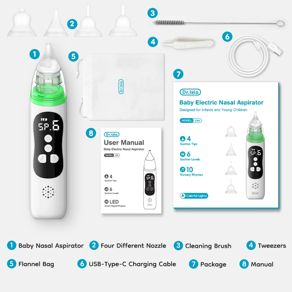 MAMIJOY Electric Nasal Aspirator For Newborn Mucus Cleaner