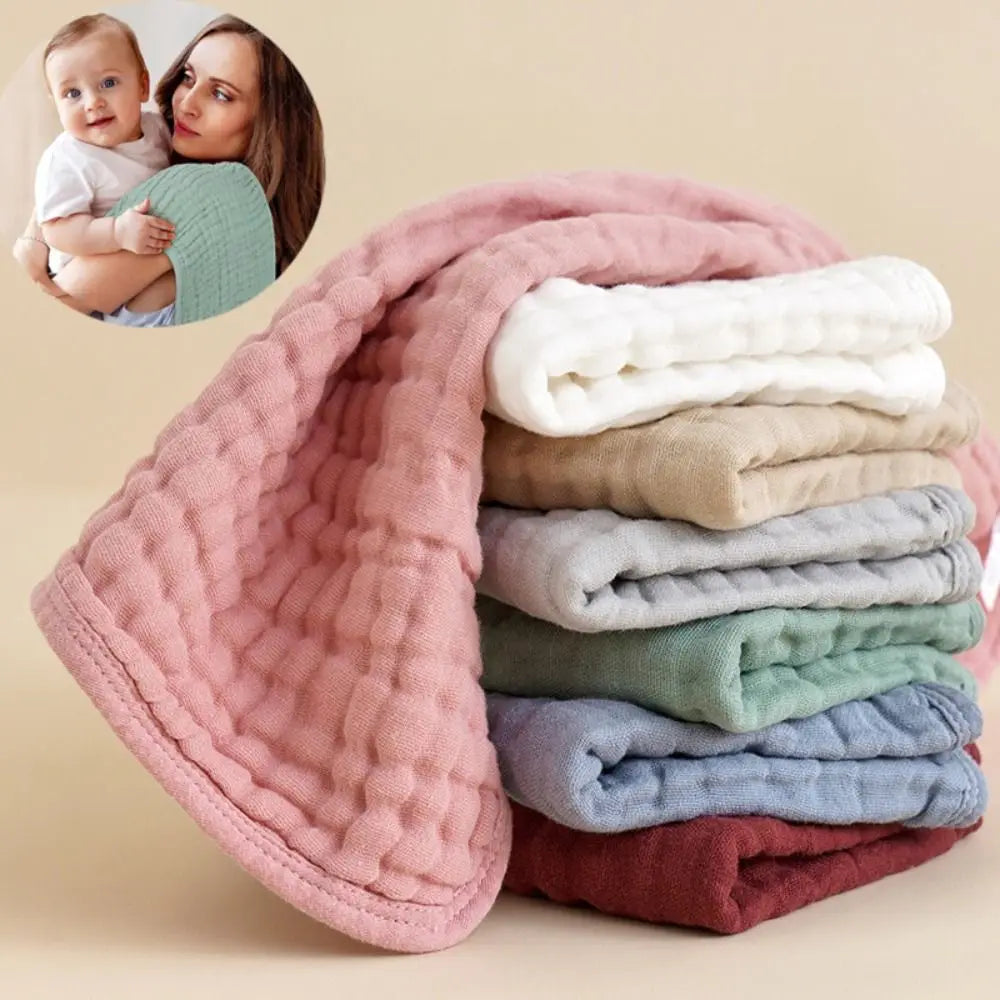 Multicolor Cotton Baby Burp Cloths 6 Layer Muslin 25x50 CM