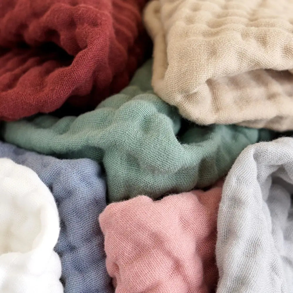 Multicolor Cotton Baby Burp Cloths 6 Layer Muslin 25x50 CM