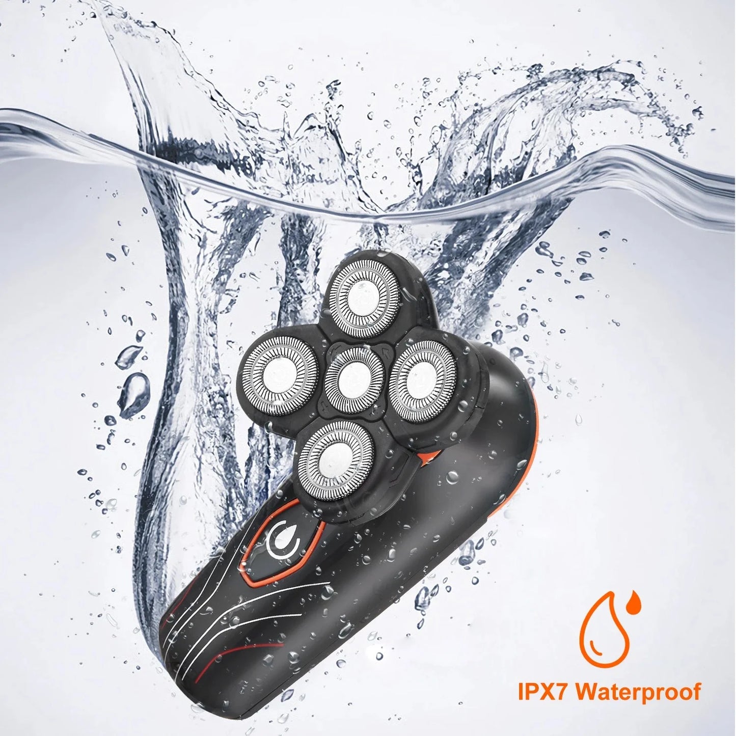 4D Electric Shaver IPX7 Waterproof Rotary Wet Dry Heads