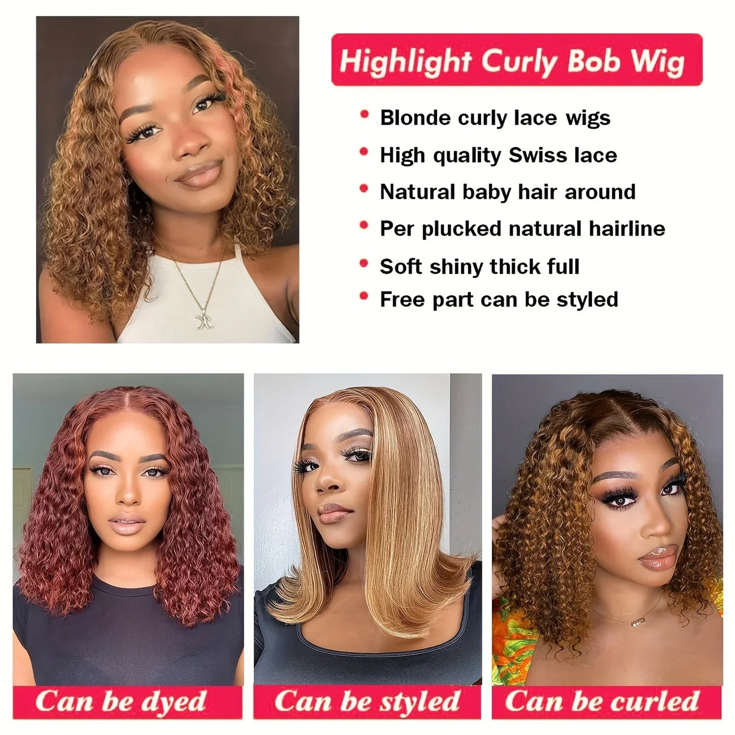 Water Wave 13x6 Curly Wig Short Bob Human Hair Lace Frontal