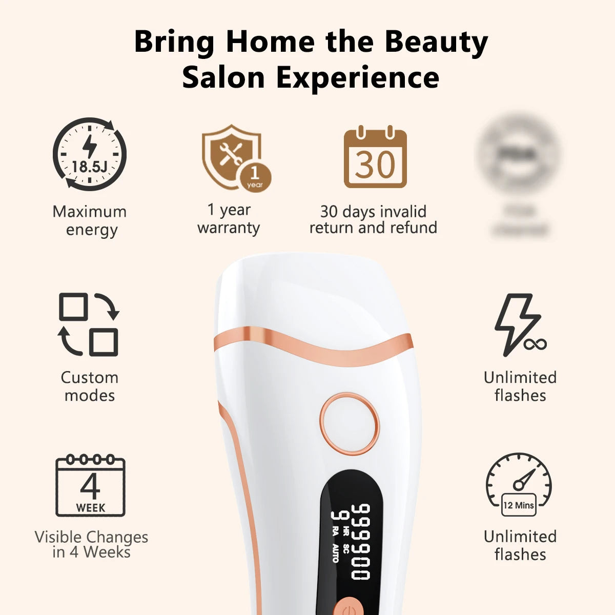 IPL Epilator Laser Hair Removal 999000 Flashes Painless