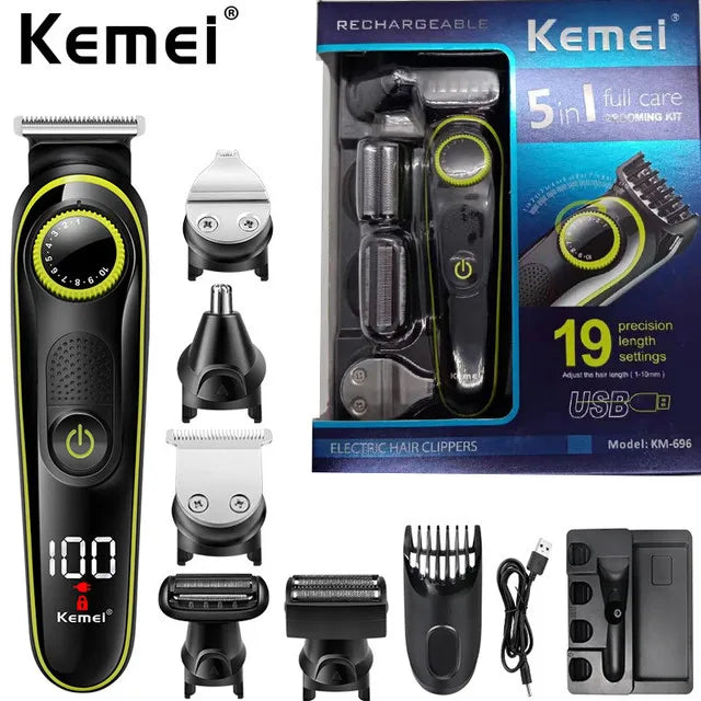 Kemei Electric Hair Clipper Kit Beard Trimmer For Men