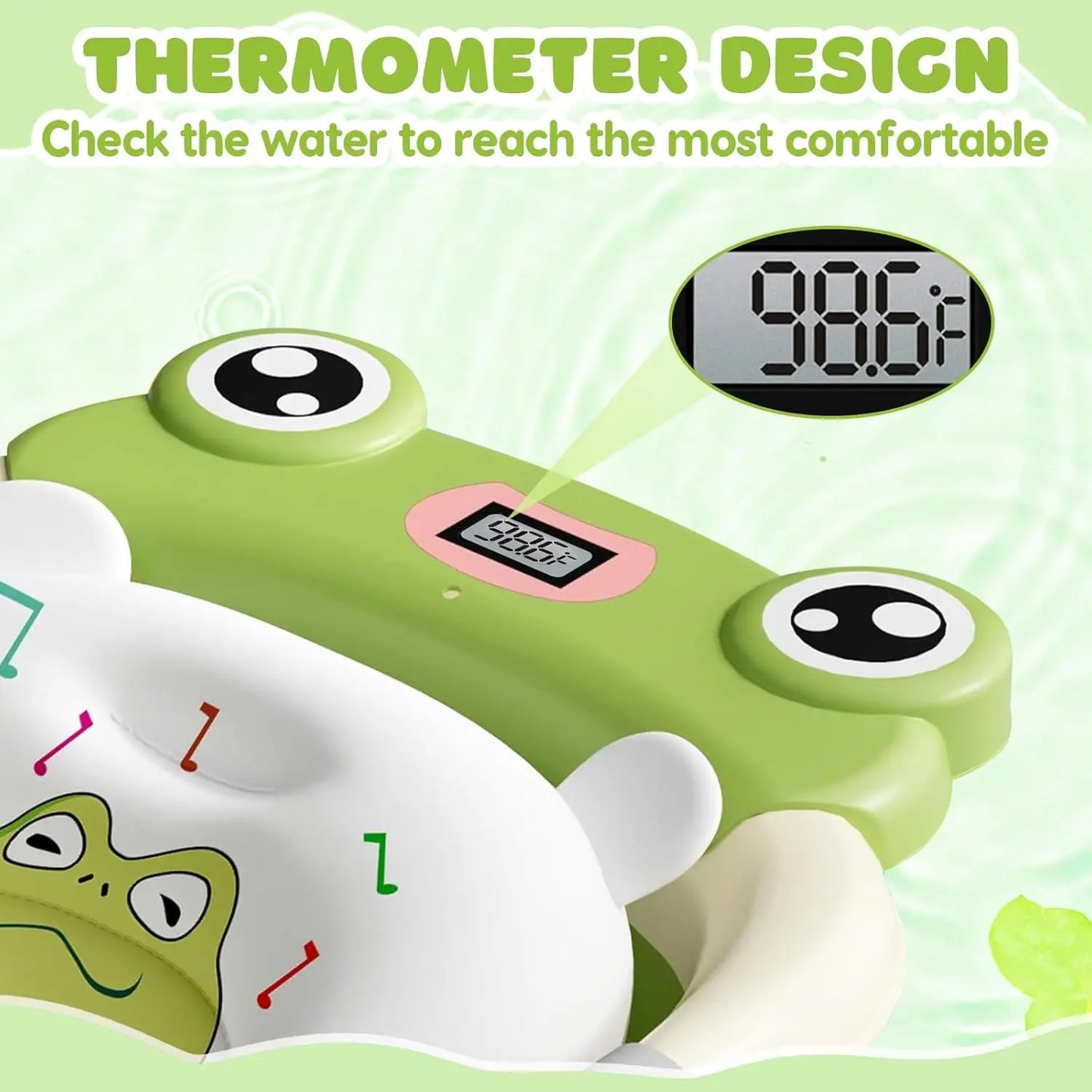 Foldable Baby Bathtub With Cushion Thermometer Shower Cap