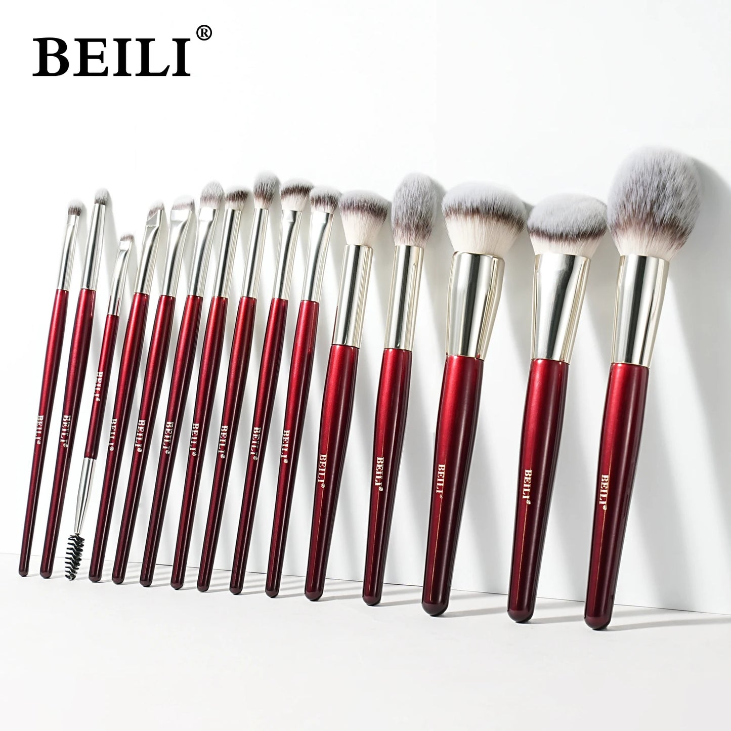 BEILI 15Pcs Eyeshadow Brush Set Premium Synthetic Makeup