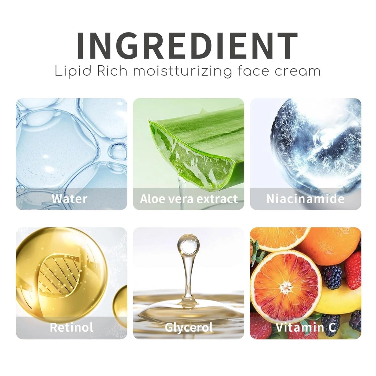 Whitening Face Cream Retinol Lifting Firming Anti Aging Wrinkle Remover Fine Lines Moisturizing Vitamin Facial Skin Care Product