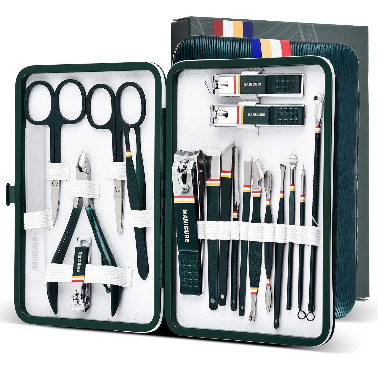 Nail Cutter Set 19 Pcs Stainless Steel Nail Clippers Bag