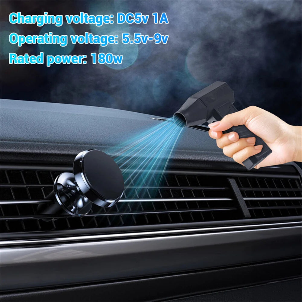 130000RPM Mini Air Duster Fan 80W Rechargeable Car Cleaning