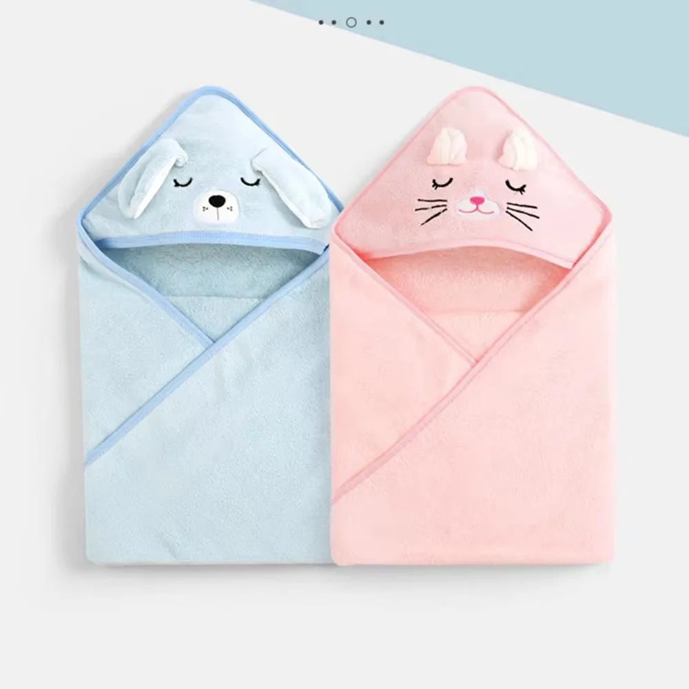 Cartoon Animal Hooded Soft Baby Bath Towel for Toddlers