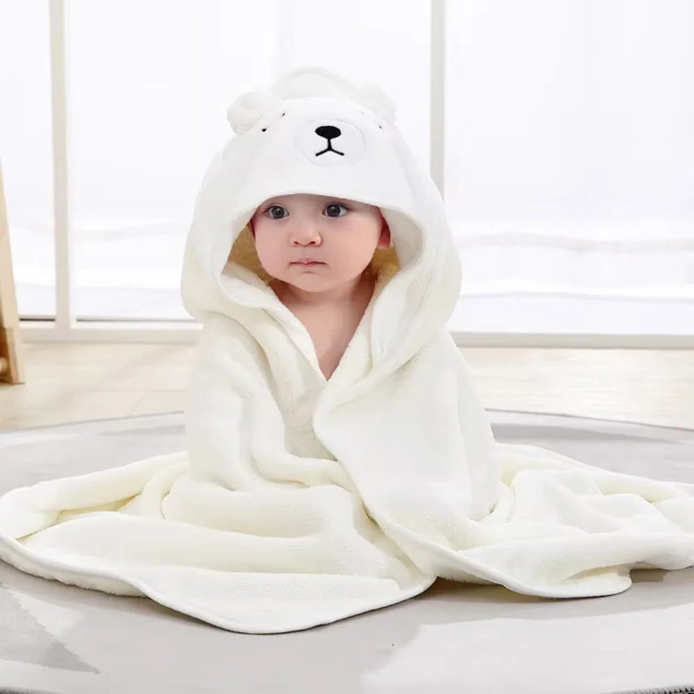 Cartoon Animal Hooded Soft Baby Bath Towel for Toddlers