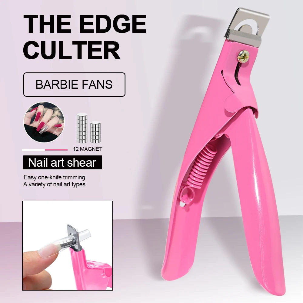 Acrylic Nail Cutter Stainless Steel Clipper Kit 12 Magnets