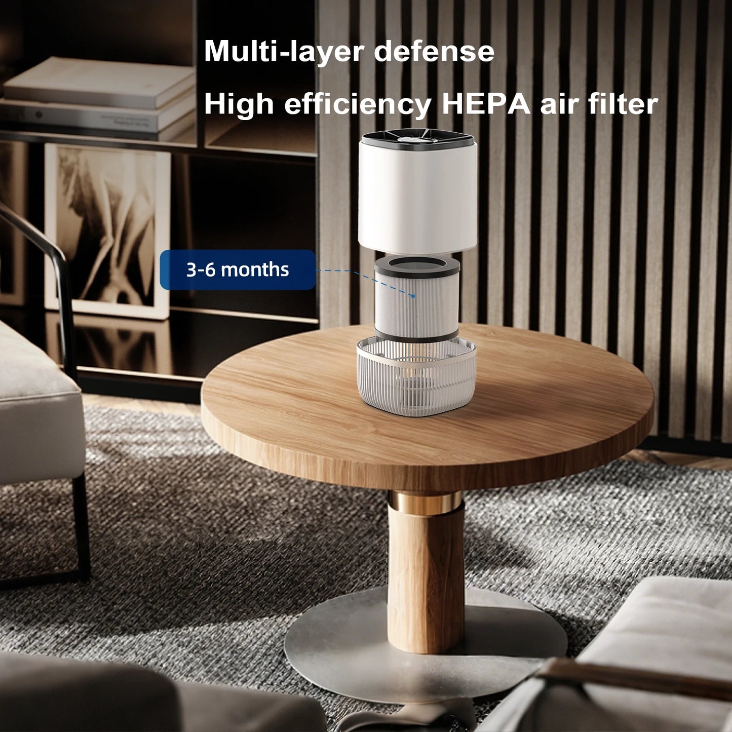 AROEVE Air Purifier For Bedroom 215 Sq Ft Odor Dust Removal