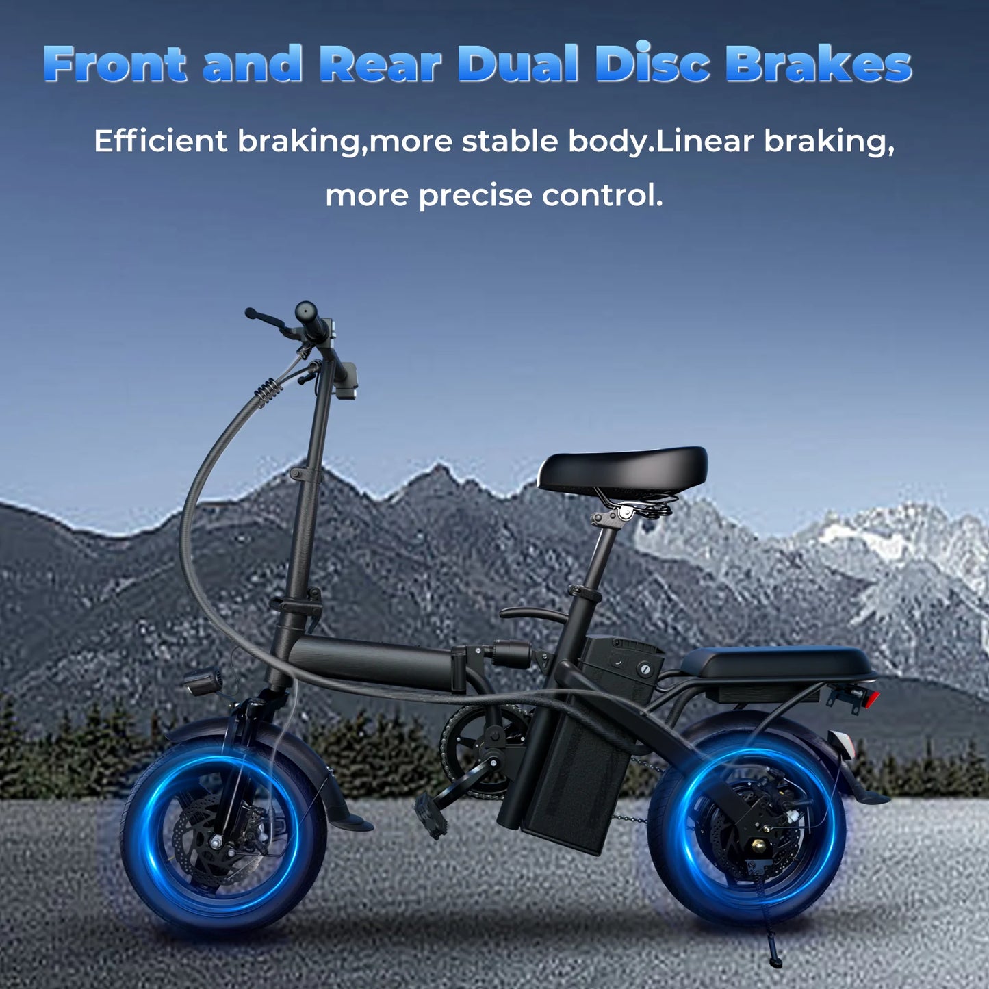 LELEKUAI 500W Folding Electric Bike 14 Inch 48V Battery
