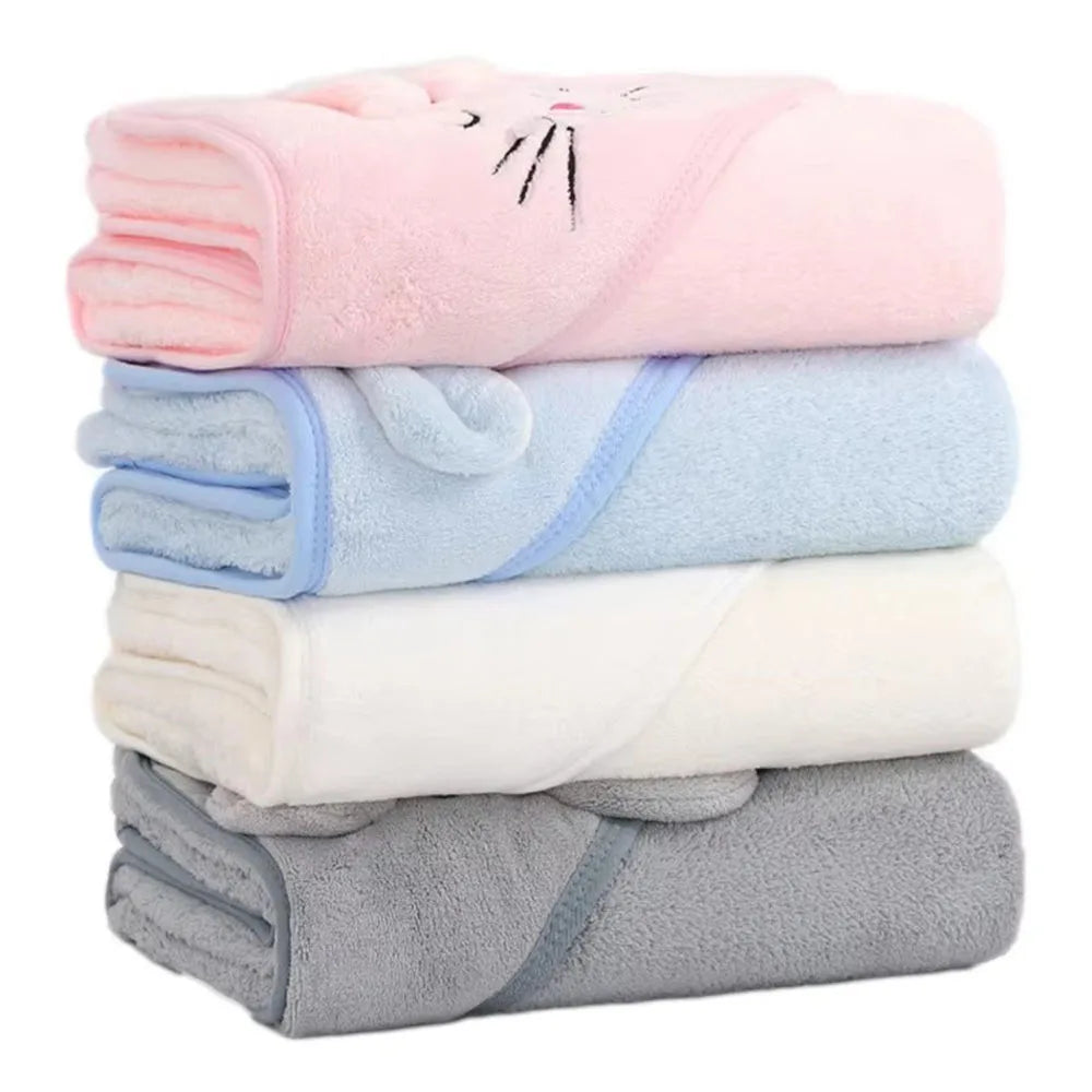 Cartoon Animal Hooded Soft Baby Bath Towel for Toddlers