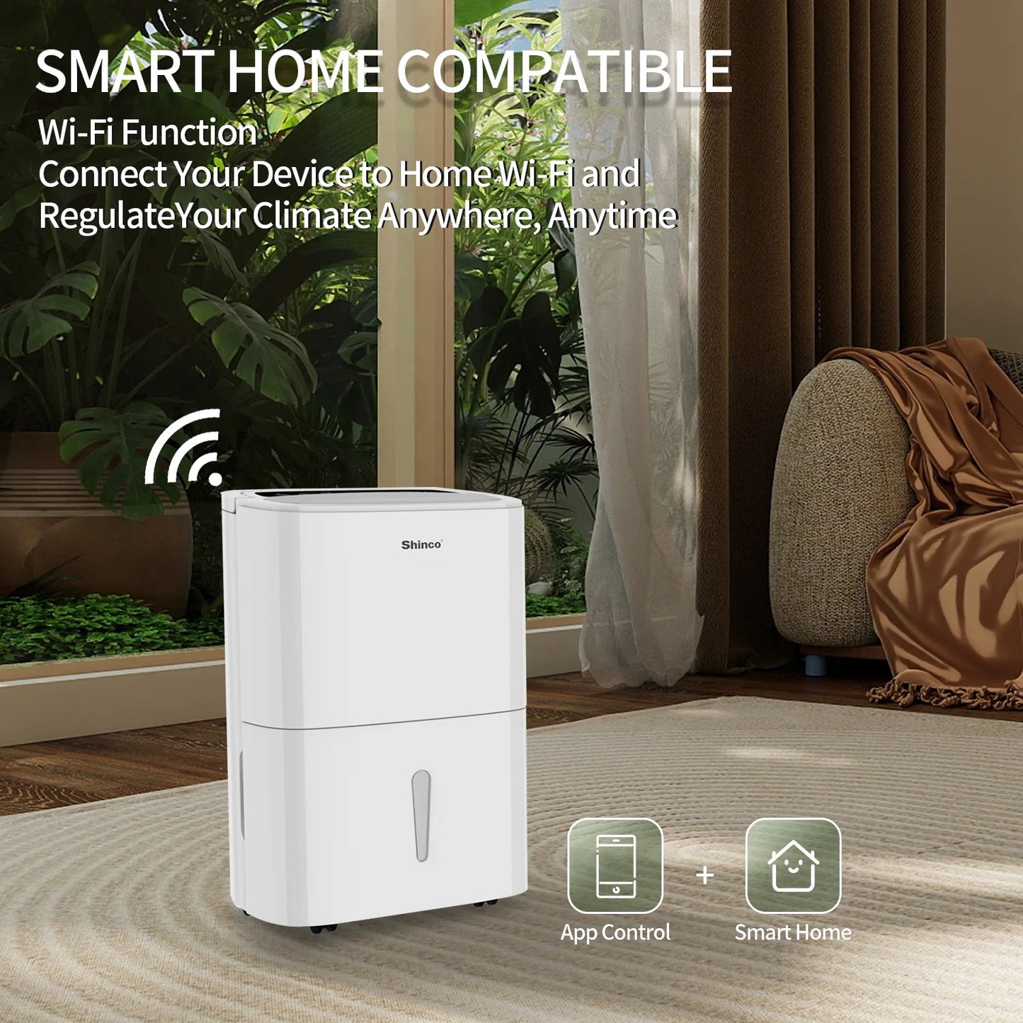 Shinco 150 Pint Energy Star Dehumidifier WiFi 7000 SqFt Pump