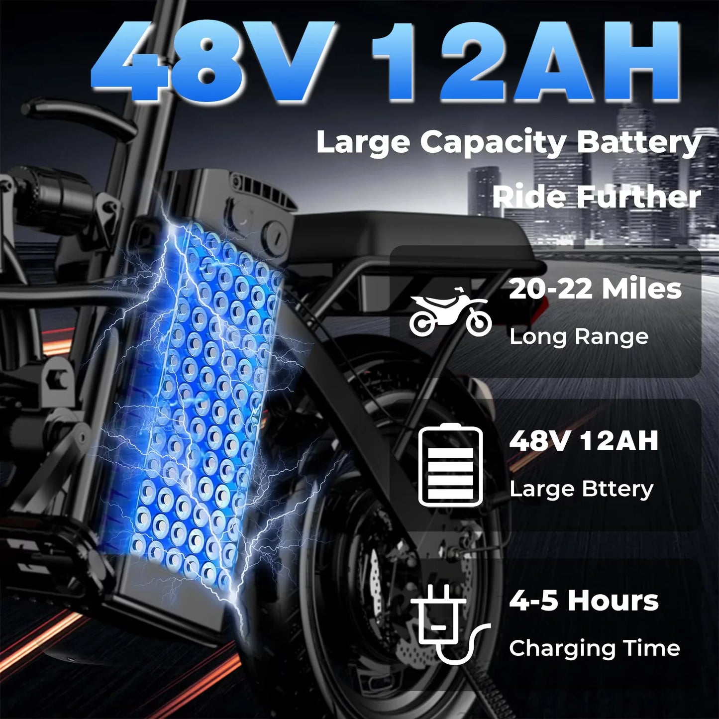 LELEKUAI 500W Folding Electric Bike 14 Inch 48V Battery