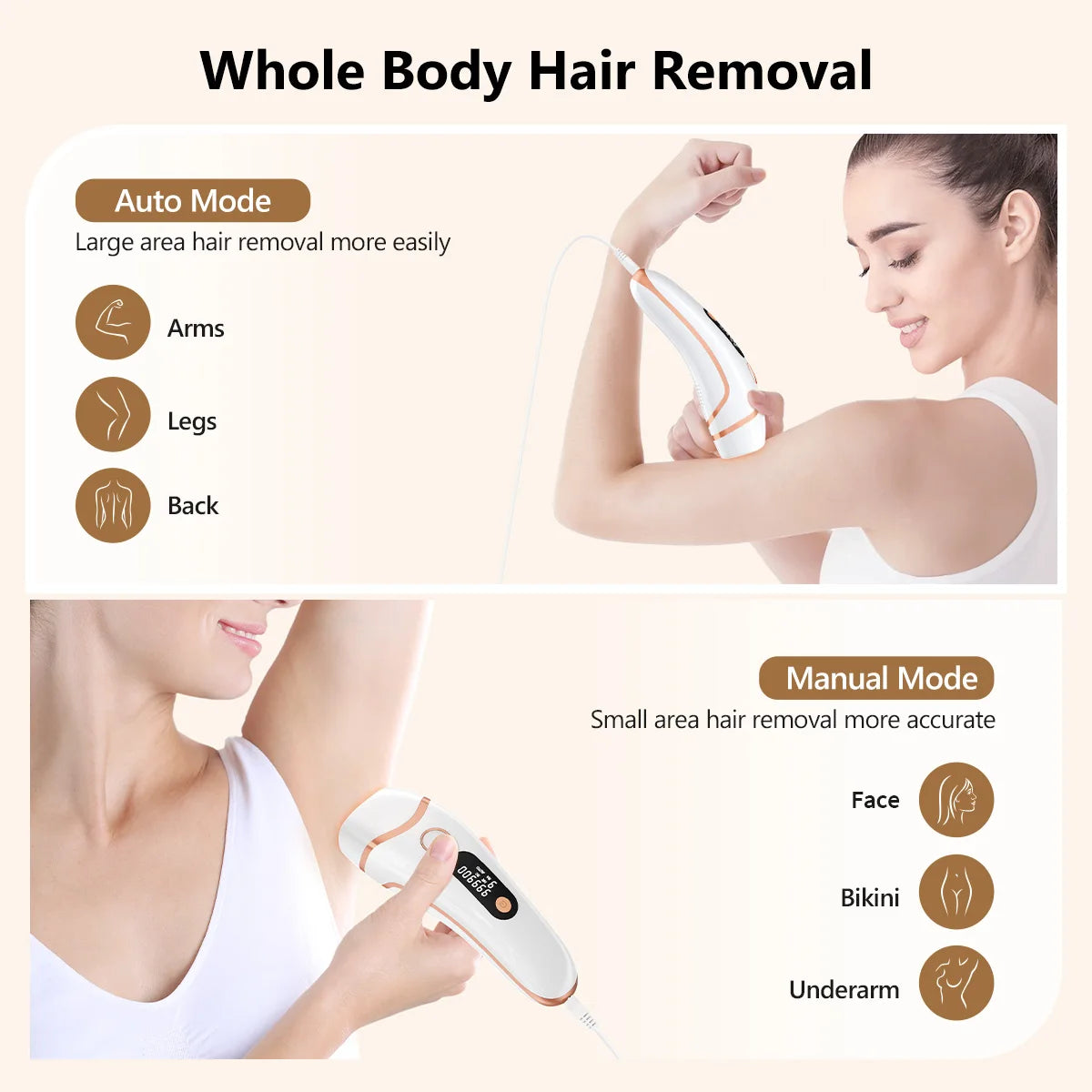 IPL Epilator Laser Hair Removal 999000 Flashes Painless