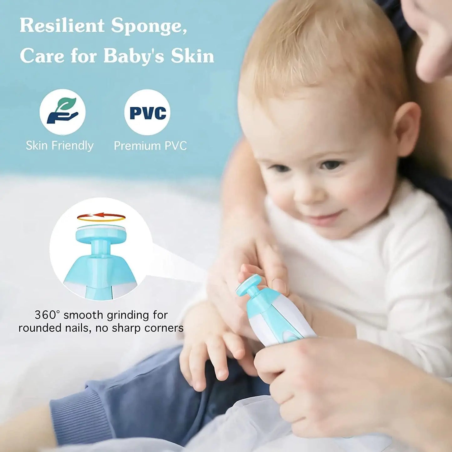 MamiJoy Electric Baby Nail Clipper Led Light Trimmer 4Speed
