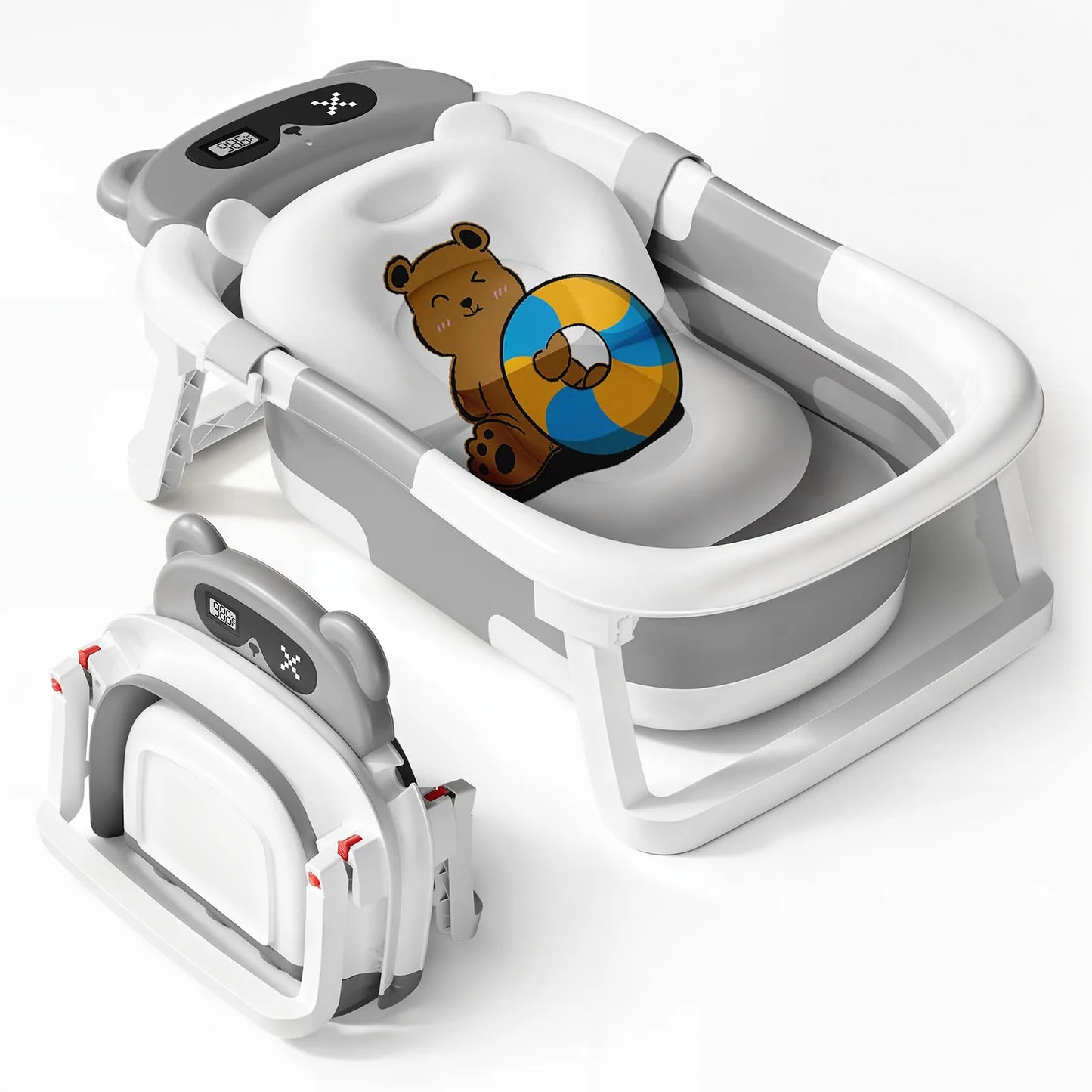 Foldable Baby Bath Tub With Soft Cushion And Drain Hole