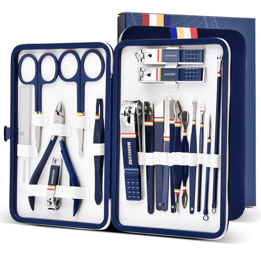 Nail Cutter Set 19 Pcs Stainless Steel Nail Clippers Bag