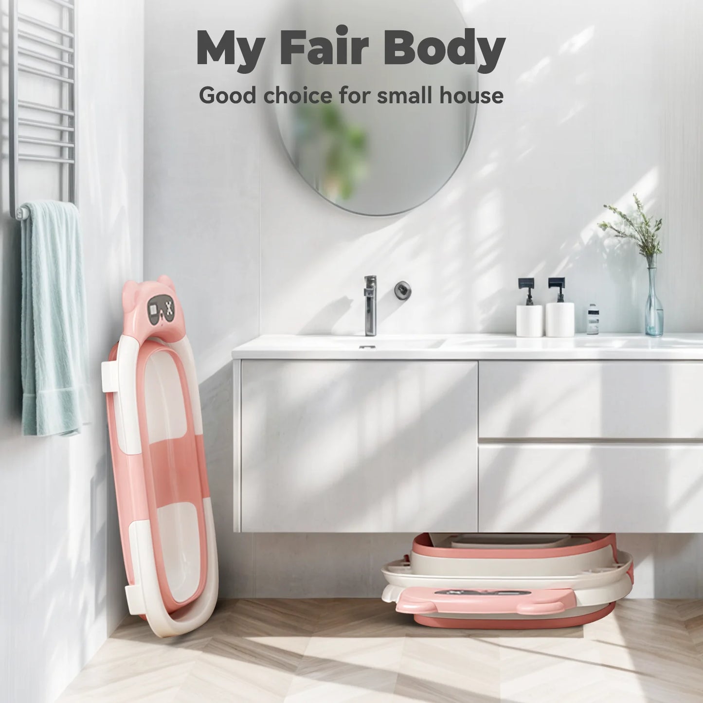 Foldable Baby Bath Tub With Soft Cushion And Drain Hole