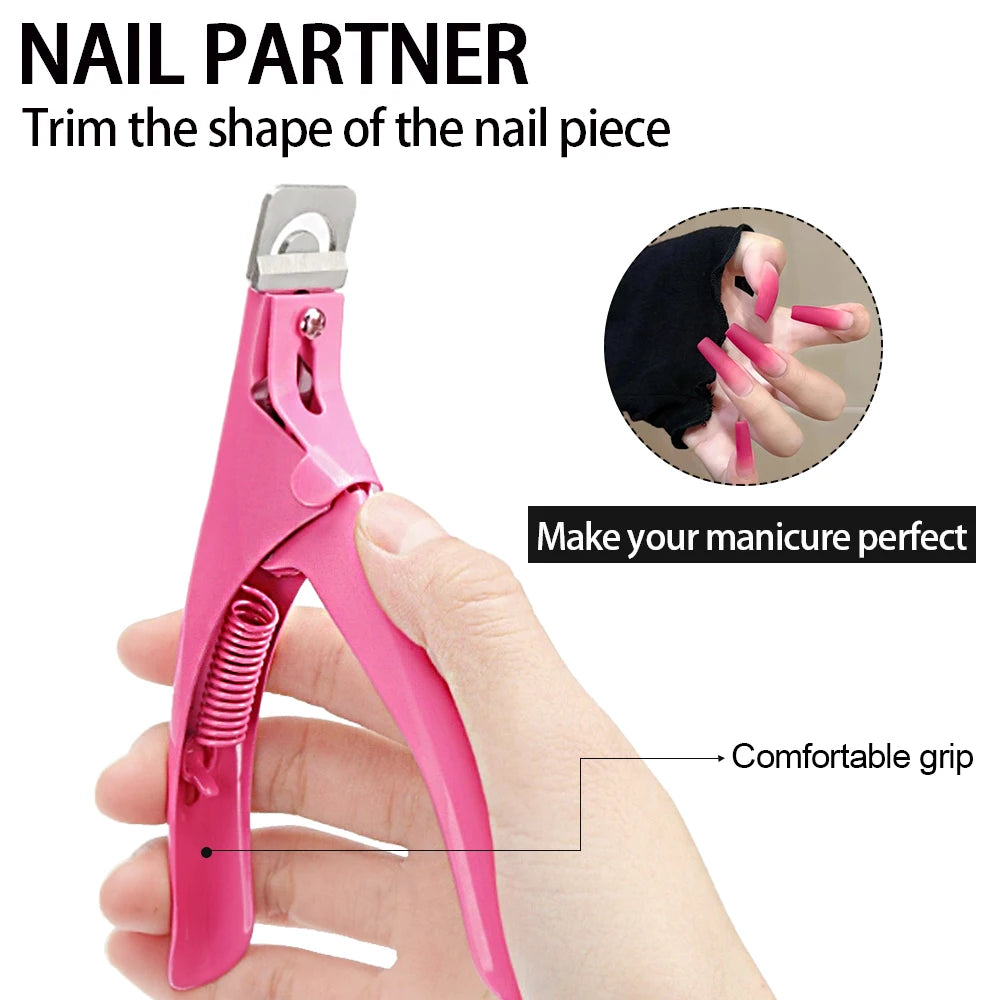 Acrylic Nail Cutter Stainless Steel Clipper Kit 12 Magnets