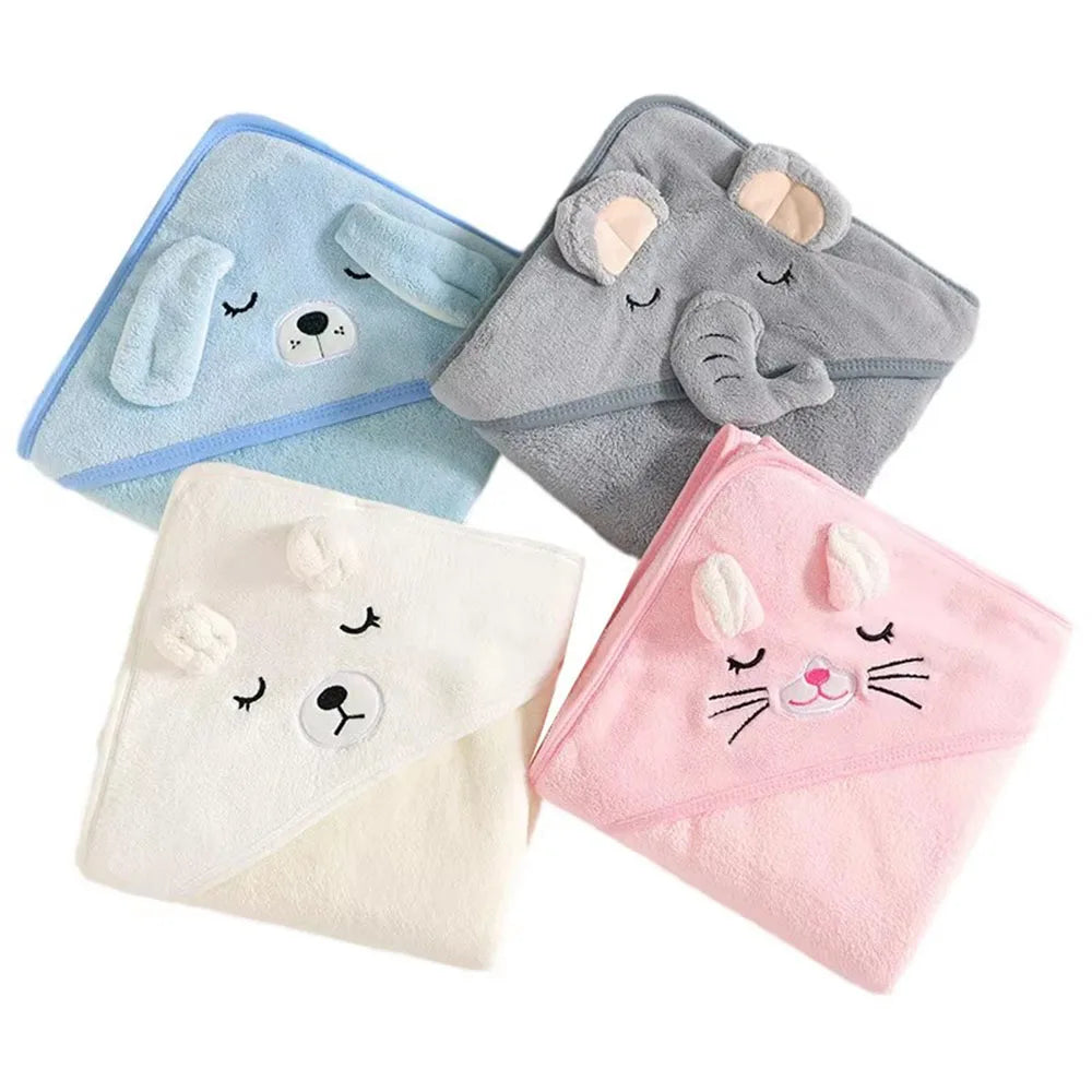 Cartoon Animal Hooded Soft Baby Bath Towel for Toddlers