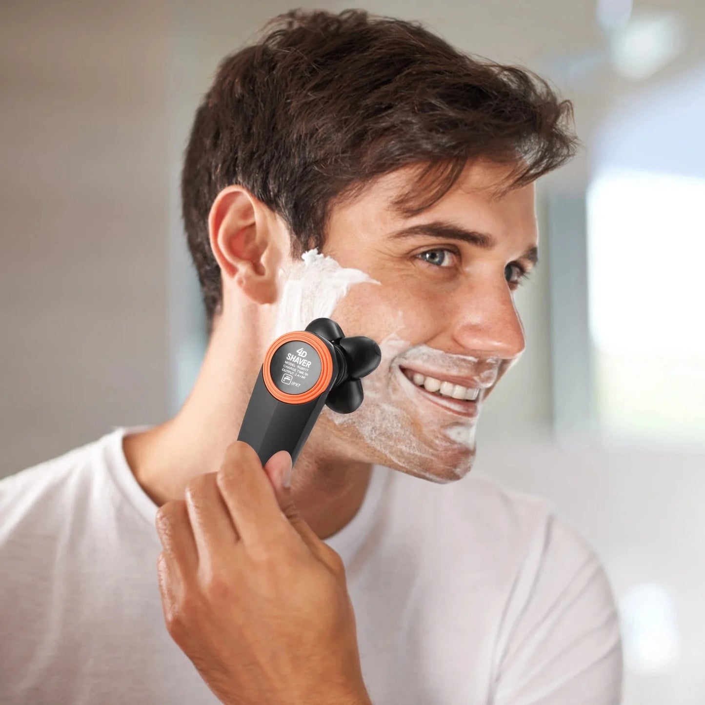 4D Electric Shaver IPX7 Waterproof Rotary Wet Dry Heads