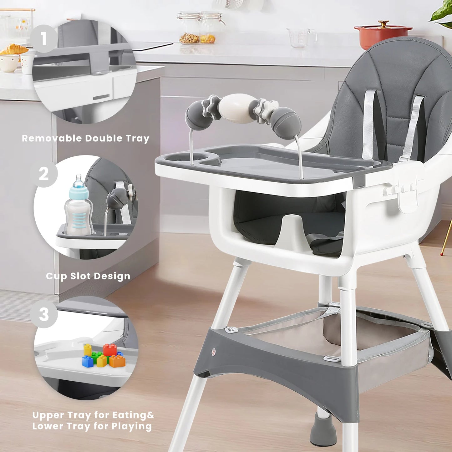 Ubravoo Baby High Chair Portable Eat And Play Tray