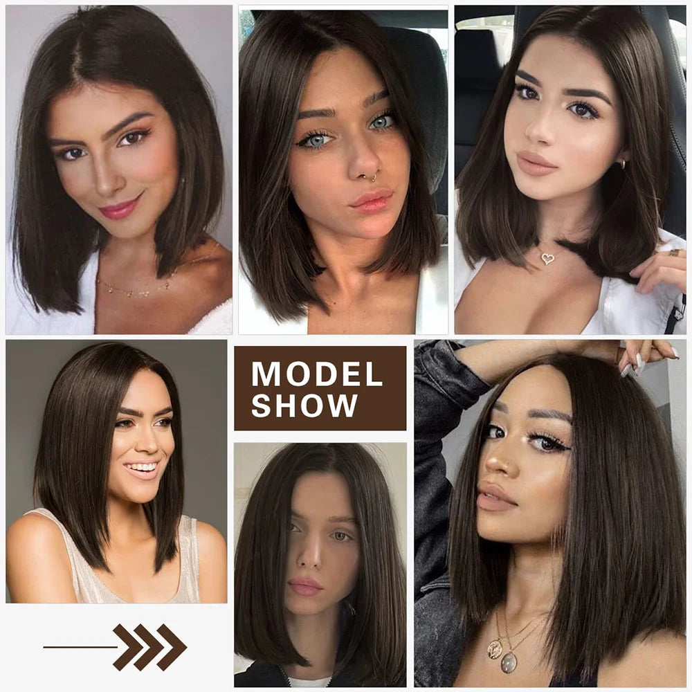 12 Inch Bob Wig For Women Human Hair 180 Density Lace Front